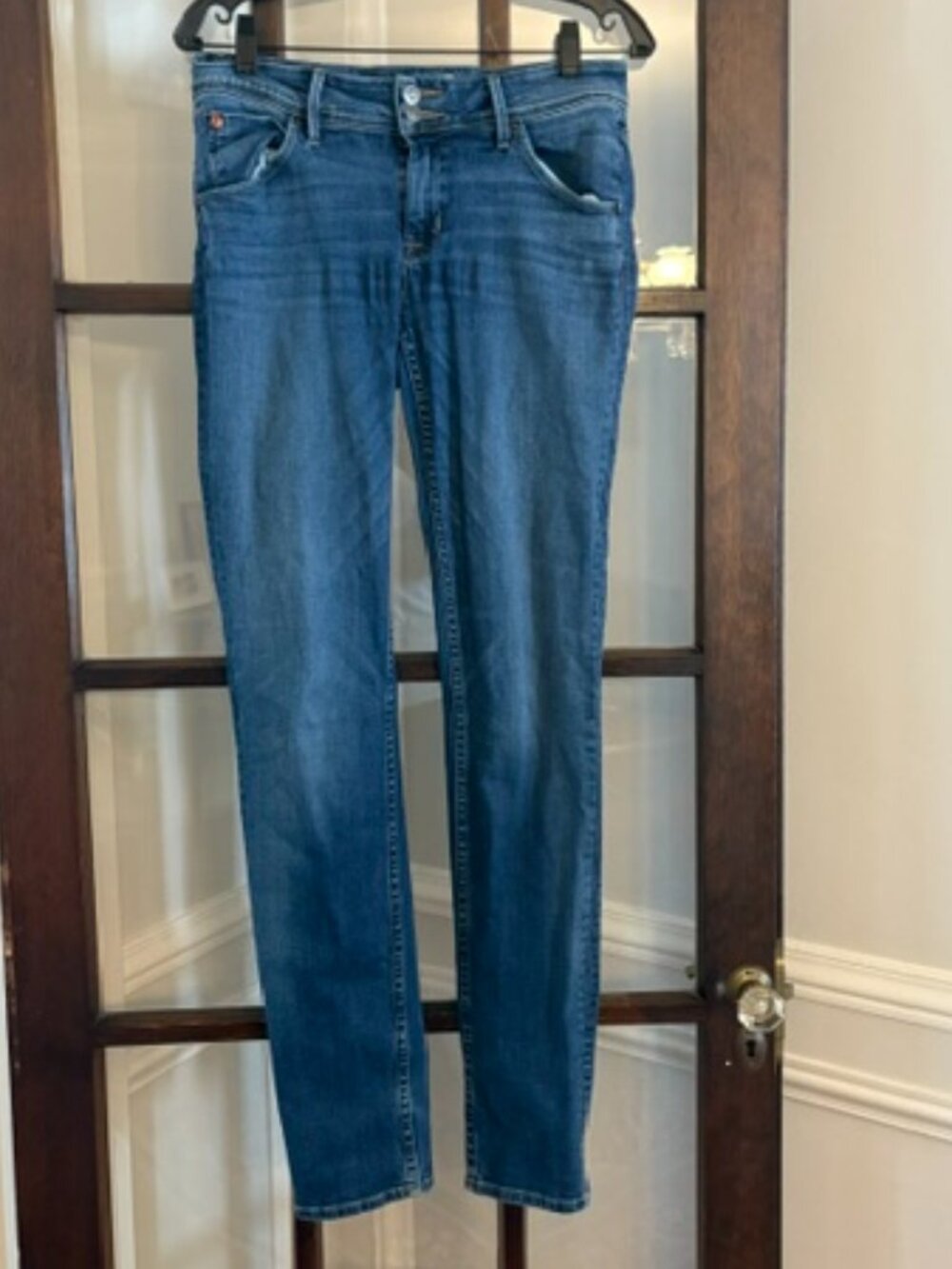 Hudson Collin Mid-Rise Skinny Jeans, Size 28